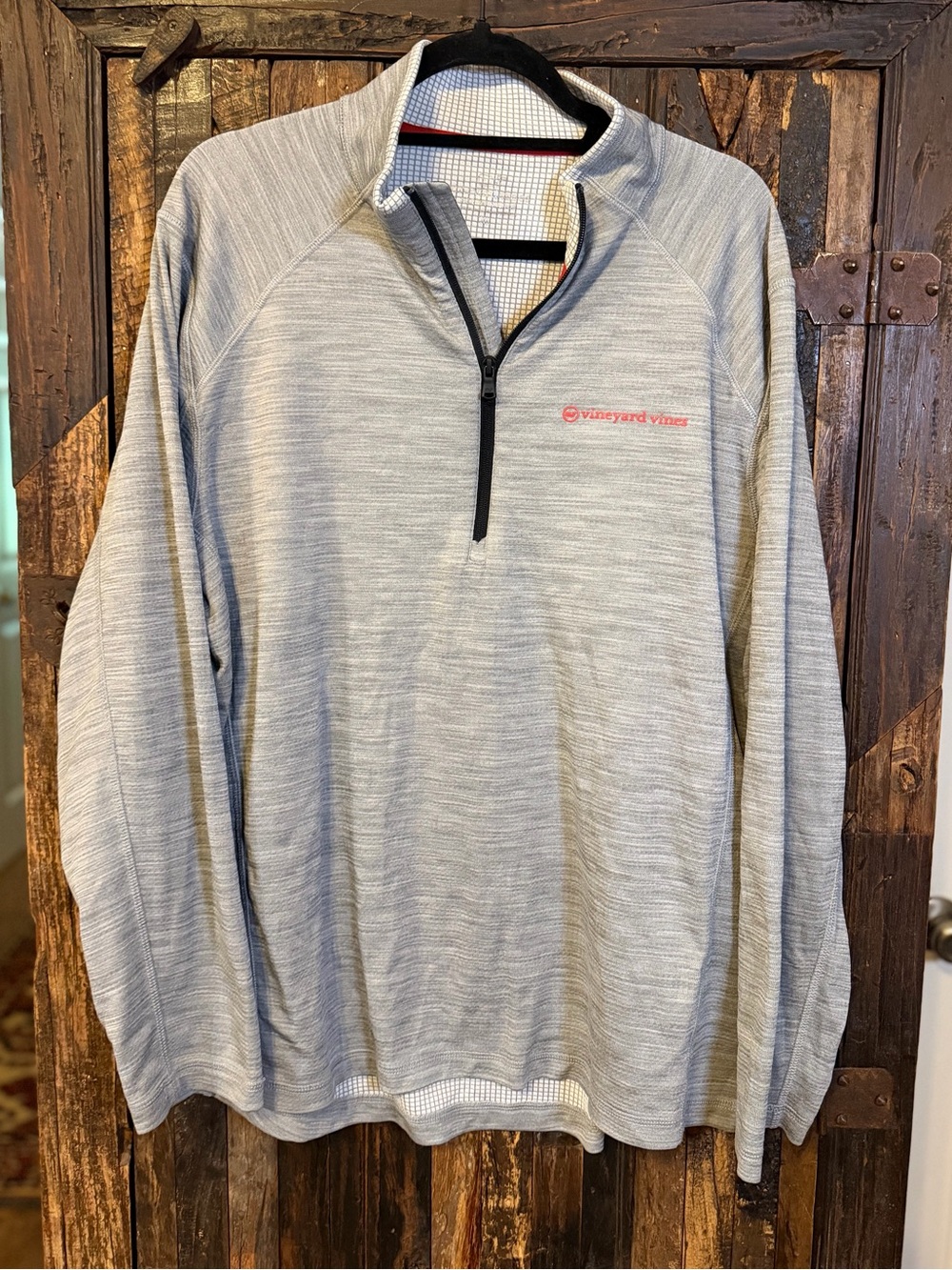 Vineyard Vines Gray Performance Quarter Zip Pullover XL Heathered Logo preppy